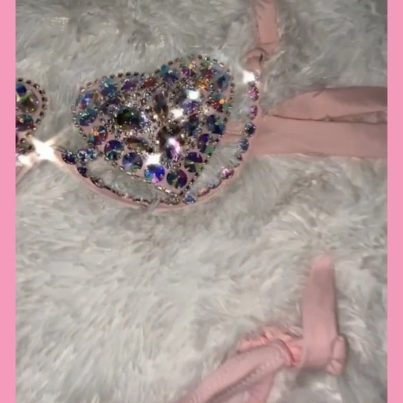 NEW Heart Rhinestone Carnival Bikini B C cup - Picture 11 of 13